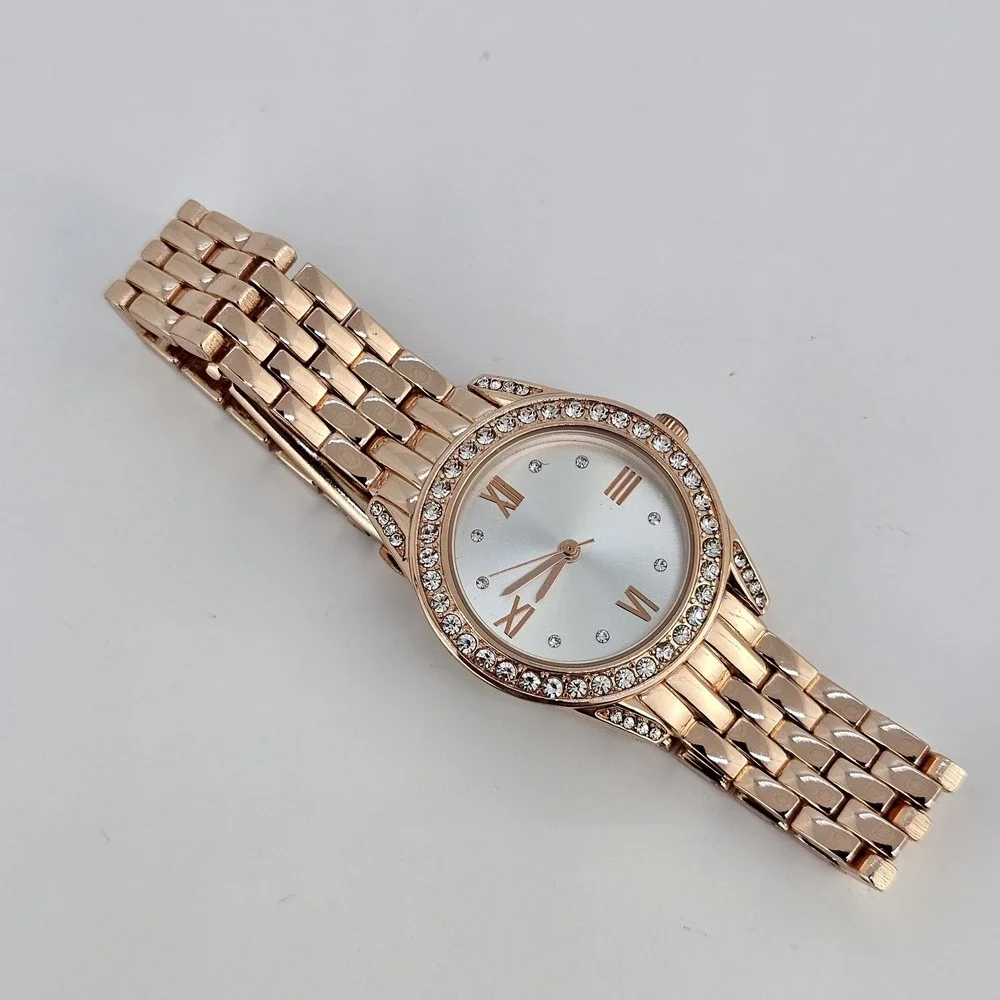 30MM Watch Women Gold Dial Gold Bracelet Band 6.75